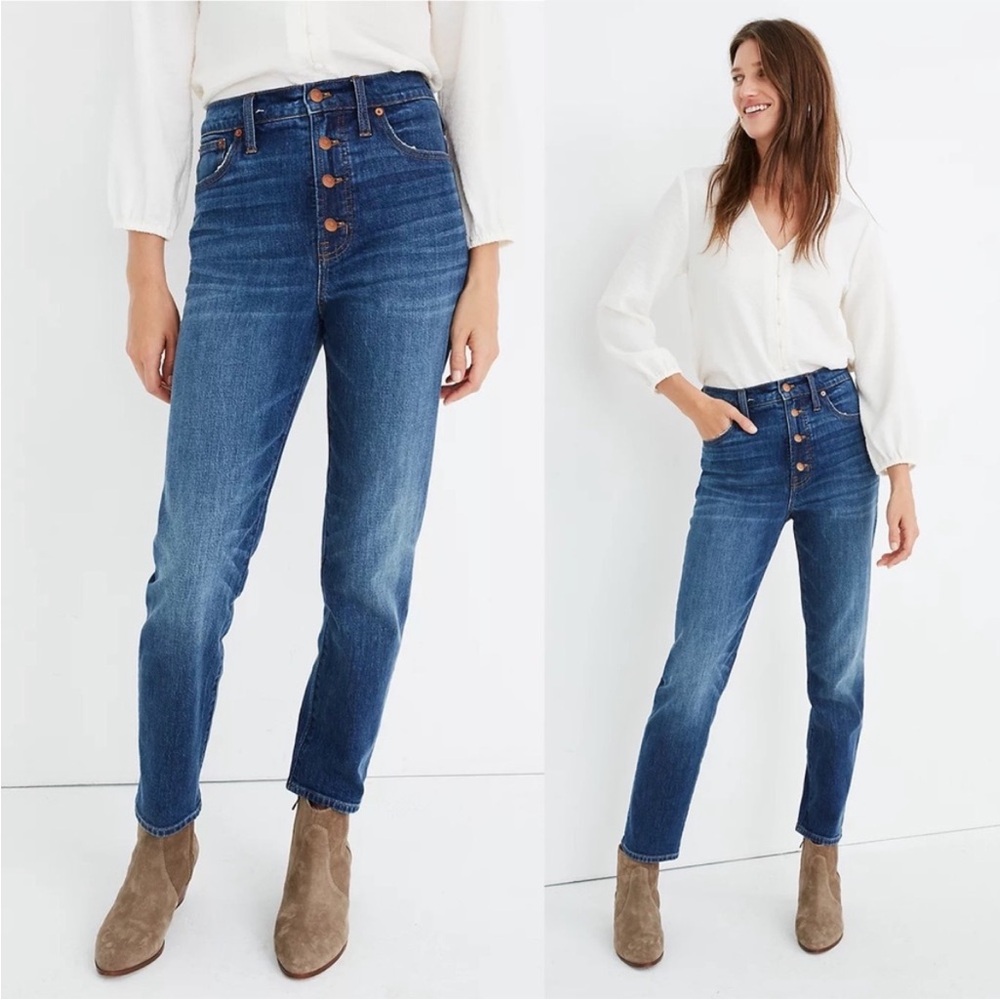 NWT Madewell Perfect Vintage Crop Jean button front edition
